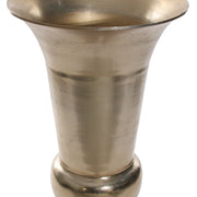 Öntött alumíniumból készült, aranyszínű óriás kaspó-váza.