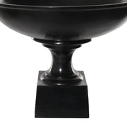 Fém, fekete színű óriás talpas kaspó-tál.