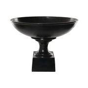 Fém, fekete színű óriás talpas kaspó-tál.