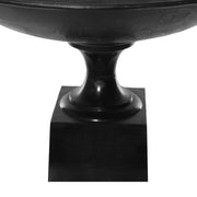 Fém, fekete színű óriás talpas kaspó-tál.