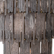 Füstüvegből és sárgaréz színű szálcsiszolt fémből készült, óriás kézműves dizájn csillár.