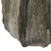 Modern, kortárs stílusú, barnászöld színárnyalatú, mázas kerámia váza..