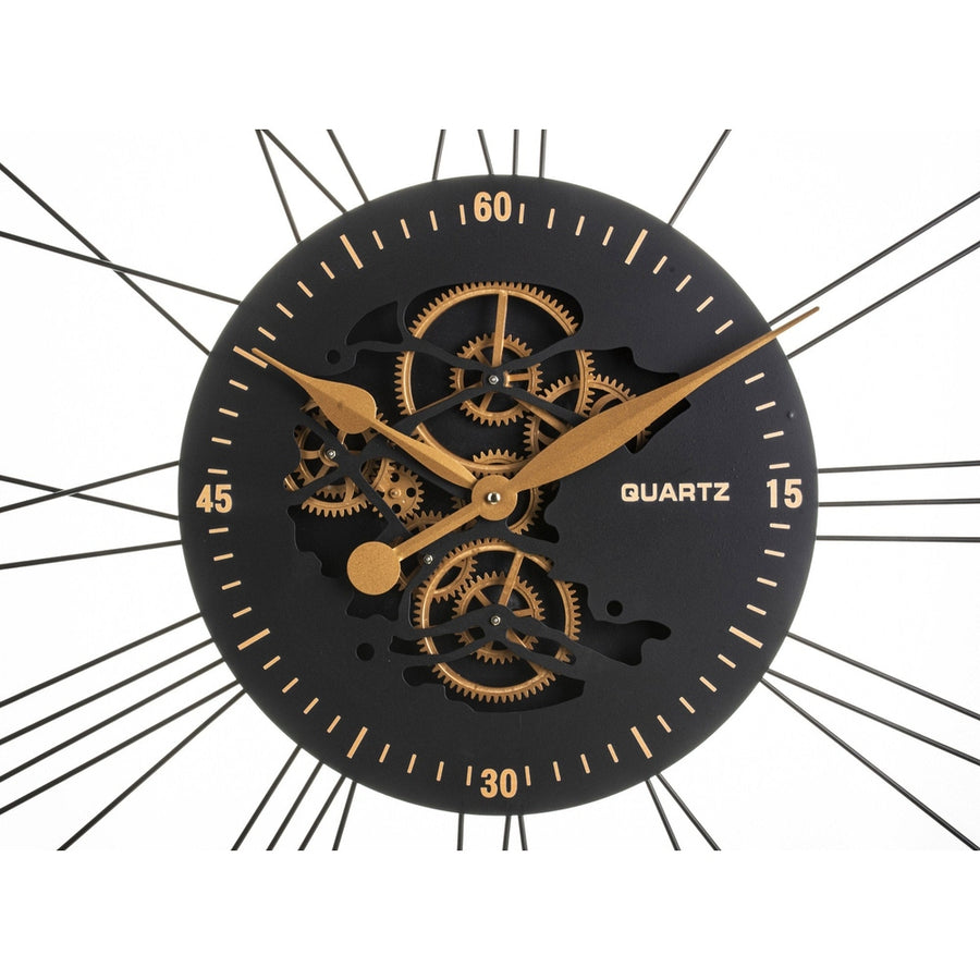 Fekete-arany színű óriás falióra.