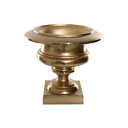 Öntöttvasból készült, kültérre is alkalmas, aranyszínű kaspó-váza.