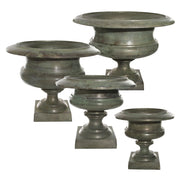 Antik zöld színű nagy kaspó-váza.