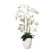 Nagy orchidea cserepes művirág 110 cm fehér Real Touch "Orchid"