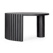 Mangófából készült, fekete színű, formatervezett dizájn dohányzóasztal