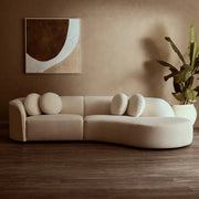 3 személyes, formatervezett íves design kanapé.