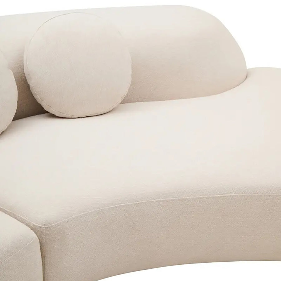 3 személyes, formatervezett íves design kanapé.