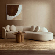 3 személyes, formatervezett íves design kanapé.