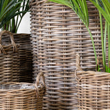 Oxford kézzel font natúr rattan kaspók részletgazdag fonott felülettel