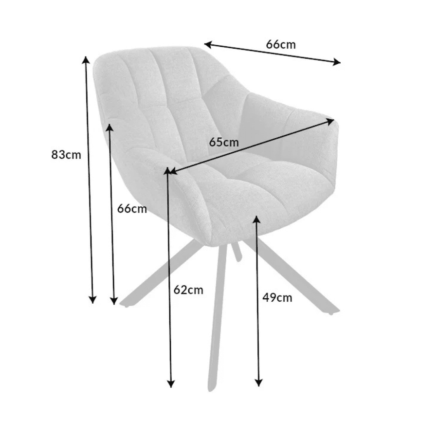 Bézs színű, buklészövettel kárpitozott, 180 fokban forgatható, design szék.
