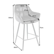 Szürke bársony design bárszék.