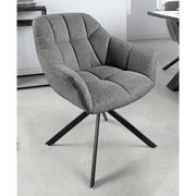 Szürke színű, 180 fokban forgatható, design szék.