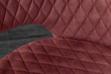 Pink-mályva színű bársonnyal kárpitozott, design étkezőszék.