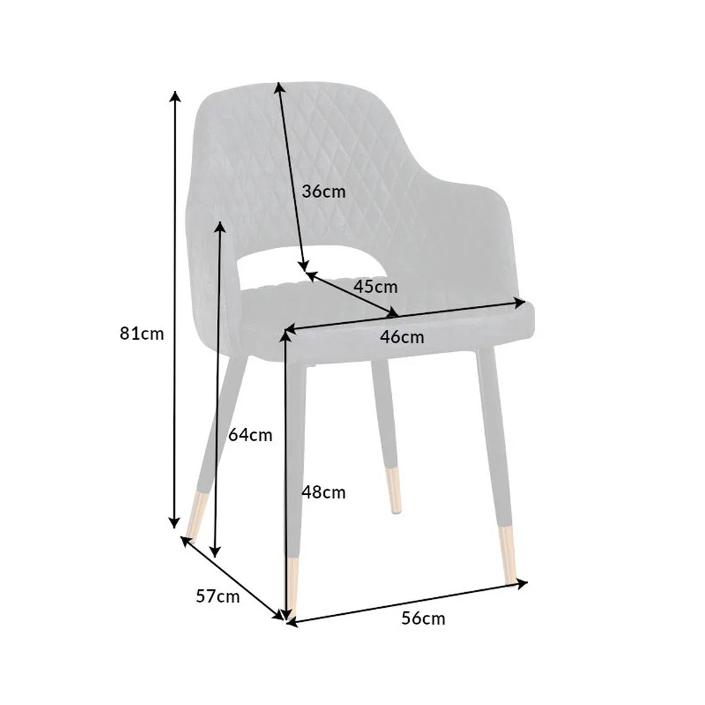 Sötétszürke színű bársonnyal kárpitozott, design étkezőszék.