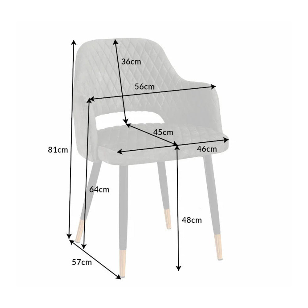 Szürkészöld színű bársonnyal kárpitozott, design étkezőszék.