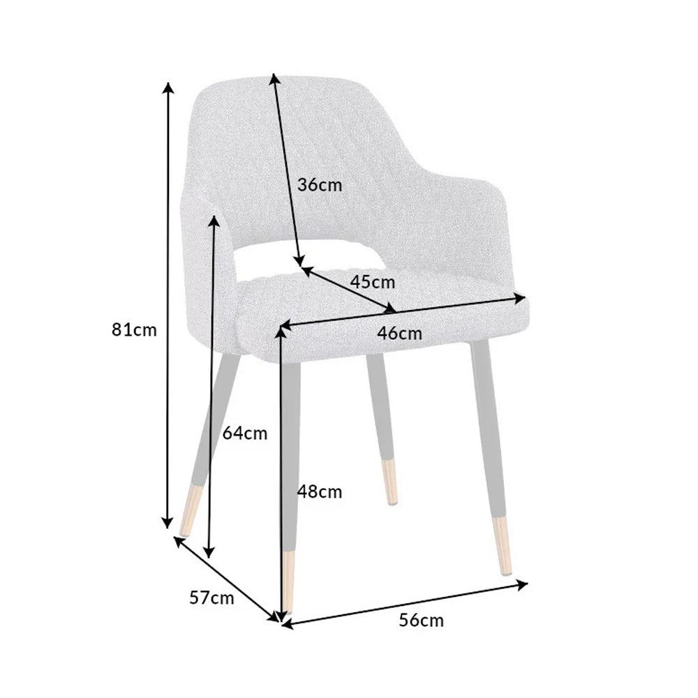 Strukturált szövettel kárpitozott, design étkezőszék.