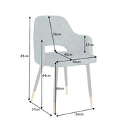 Zöldeskék színű bársonnyal kárpitozott, design étkezőszék.