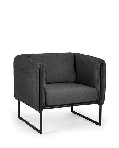 Kortárs, modern stílusú, 72 cm magas, grafitszürke színű, kerti design fotel