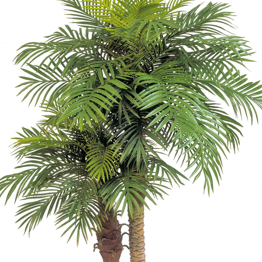 Phoenix Palm mű pálma dús, élethű levelekkel közelről.