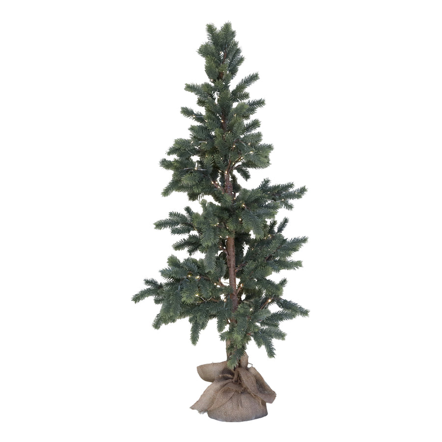 Pine LED-es zöld dekor műfenyő 150 cm magasan, jutazsákos talppal