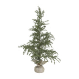 Chic Antique PINE 120 cm-es havas dekor műfenyő tobozokkal és jutával borított talppal, fehér háttér előtt