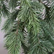 Részletfotó a PINE zöld mű fenyő ágairól és leveleiről.