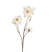 Krémszínű, bársonyból készült, mű mikulásvirág.