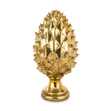 Pomme de Pine aranyszínű dekoratív toboz dísz 30 cm magas, glamour stílusban, teljes elölnézeti fotó.