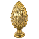 Pomme de Pine arany toboz dísz 39 cm, fényes, részletgazdag felület, modern glamour stílus, teljes nézet.
