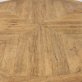 Kerek tölgyfa asztallap geometrikus mintázattal és természetes erezettel