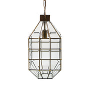 Vintage stílusú, bronzból készült, kézműves függeszték lámpa.