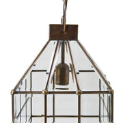 Vintage stílusú, bronzból készült, kézműves függeszték lámpa.