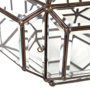 Vintage stílusú, bronzból készült, kézműves függeszték lámpa.