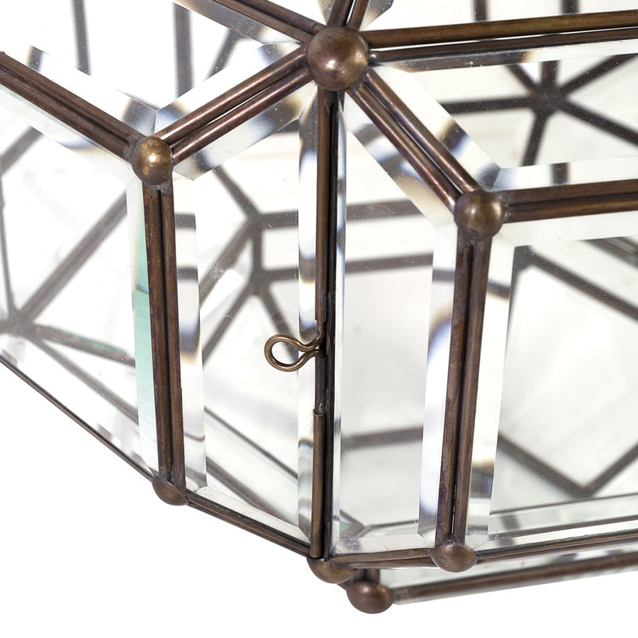 Vintage stílusú, bronzból készült, kézműves függeszték lámpa.