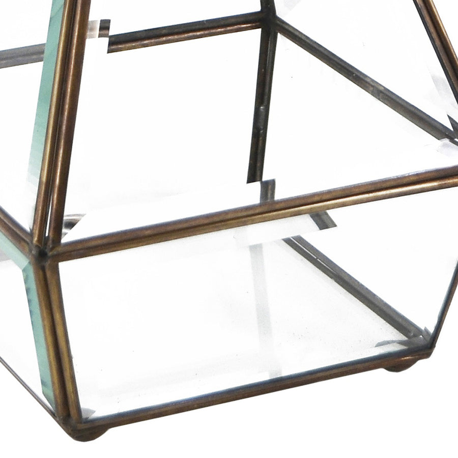 Vintage stílusú, bronzból készült, kézműves lámpás.