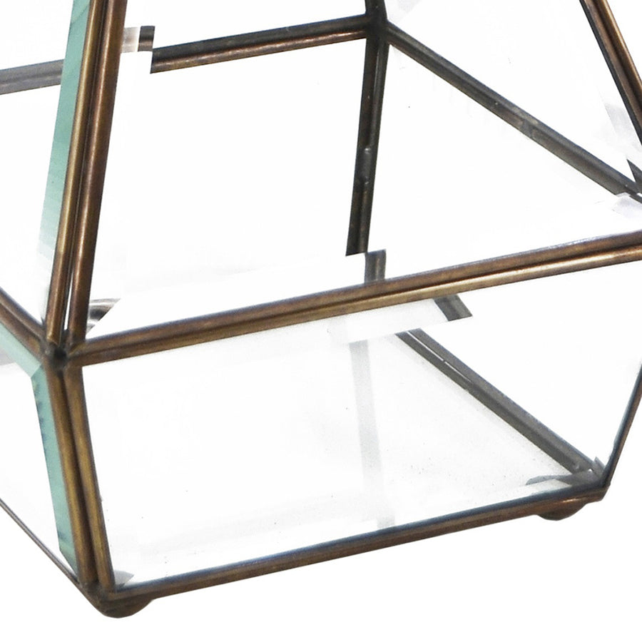 Vintage stílusú, bronzból készült, kézműves lámpás.