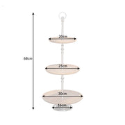 Pure Nature 3 szintes kínáló méretekkel, tálcaátmérők és magasság megjelölve.