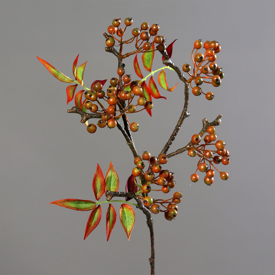 Őszi hangulatú, narancssárga mű tűztövis dekoráció 72 cm