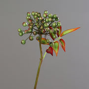 Őszi hangulatú, zöld mű tűztövis dekoráció 62 cm