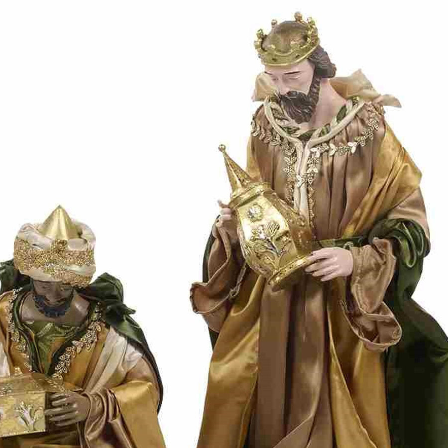 Goodwill betlehemi király figura koronával és aranyszínű ajándéktartóval