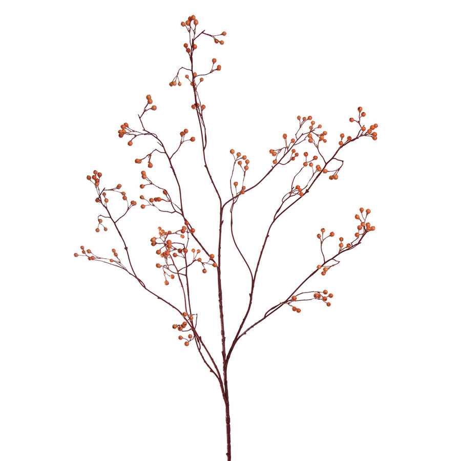 Rosa Canina óriás narancssárga mű csipkebogyó ág 135 cm magas, elágazó szárakkal és élethű bogyókkal