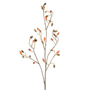 Rosa Canina narancssárga mű csipkebogyó ág 92 cm magas, kiszáradt hatású ággal és realisztikus bogyókkal