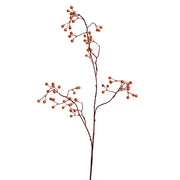 Rosa Canina narancssárga mű csipkebogyó ág 95 cm magas, élethű termésekkel és elágazó szárakkal