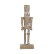 Natúr színű, fa hatású karácsonyi diótörő figura.