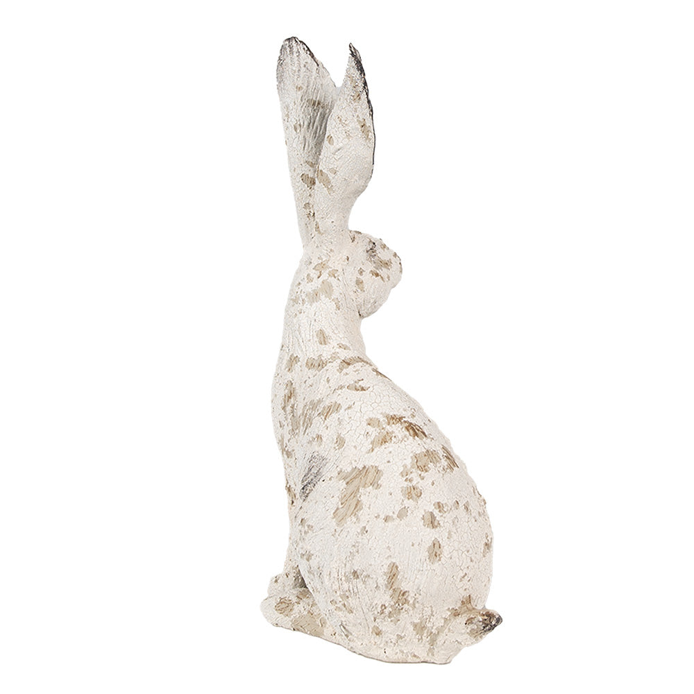 Antikolt felületű, bézsszínű húsvéti nyuszi figura.