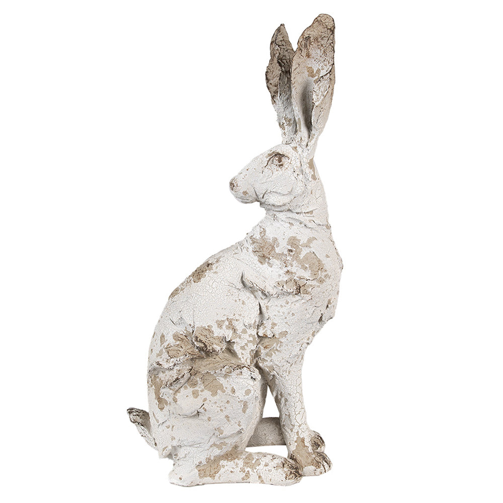 Antikolt felületű, bézsszínű húsvéti nyuszi figura.