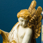 Részletgazdag cherub angyal figura könyvtámasz arany szárnyakkal