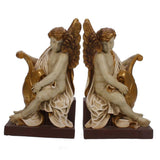 Sacred angyal figurás könyvtámasz szett arany fehér kivitelben fehér háttéren